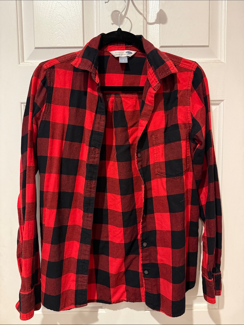 Old Navy Red and Black Buffalo Plaid Button-Down Shirt
